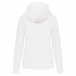 Ecologische damessweater met capuchon en ritssluiting, white — productfoto 46
