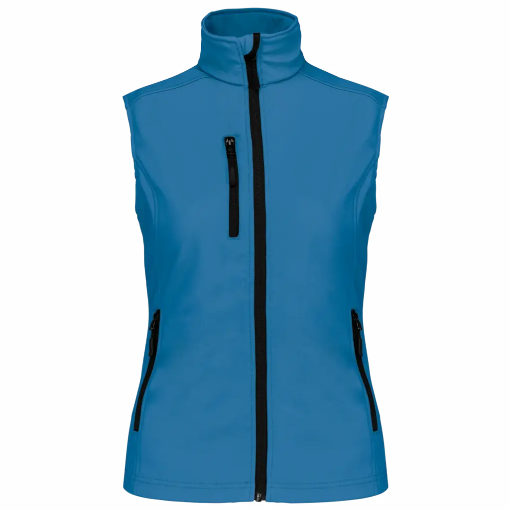Dames softshell bodywarmer, aqua blue — productfoto 7
