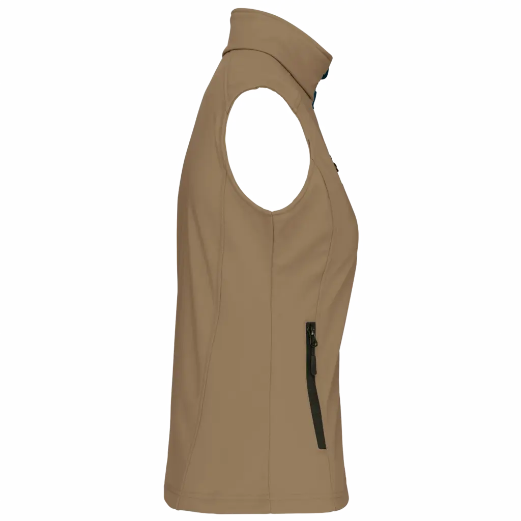 Dames softshell bodywarmer, camel — productfoto 15