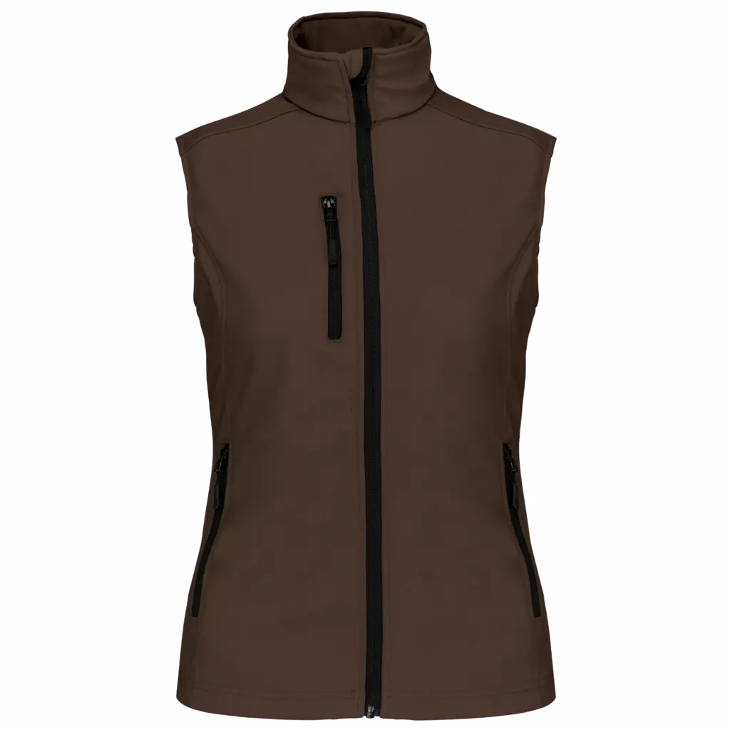 Dames softshell bodywarmer, chocolate — productfoto 19