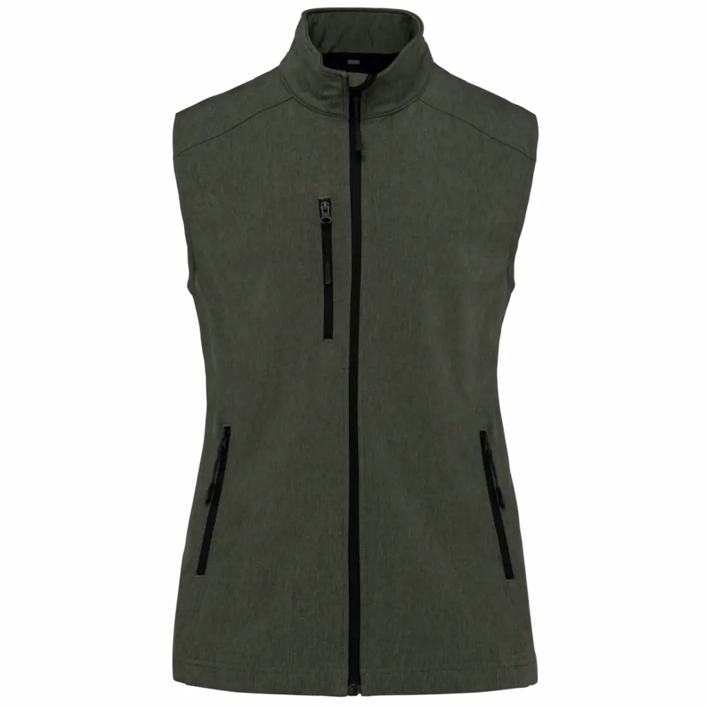 Dames softshell bodywarmer, marl green — productfoto 28