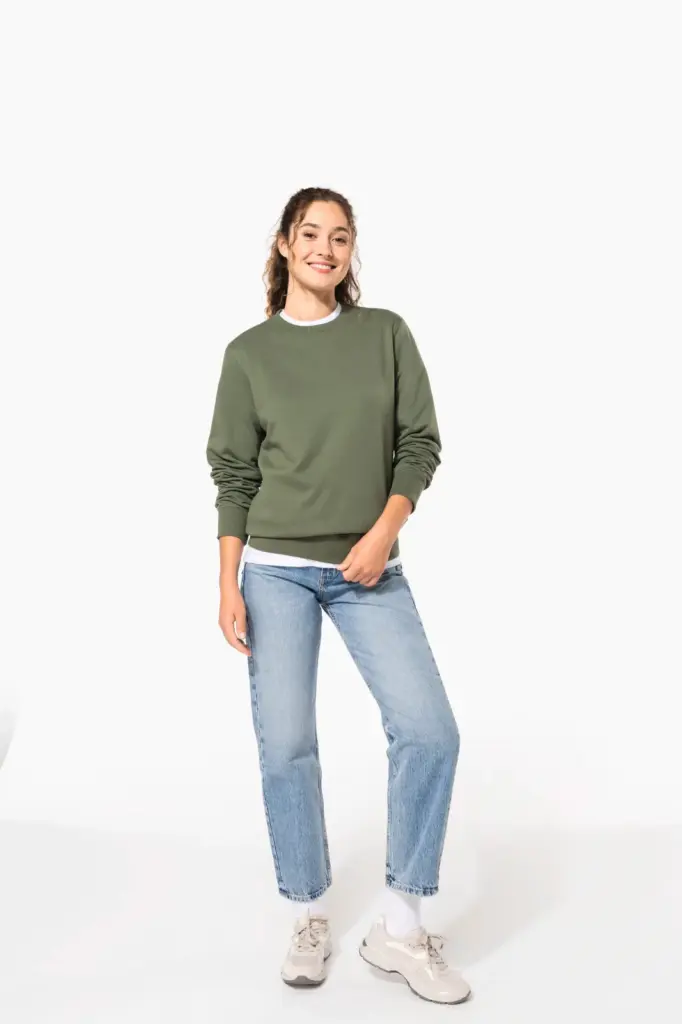 Gerecyclede uniseks sweater met ronde hals — productfoto 12