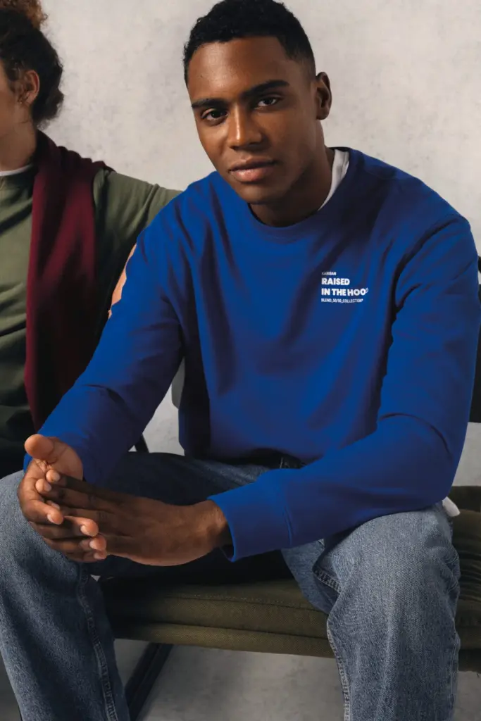 Gerecyclede uniseks sweater met ronde hals — productfoto 22