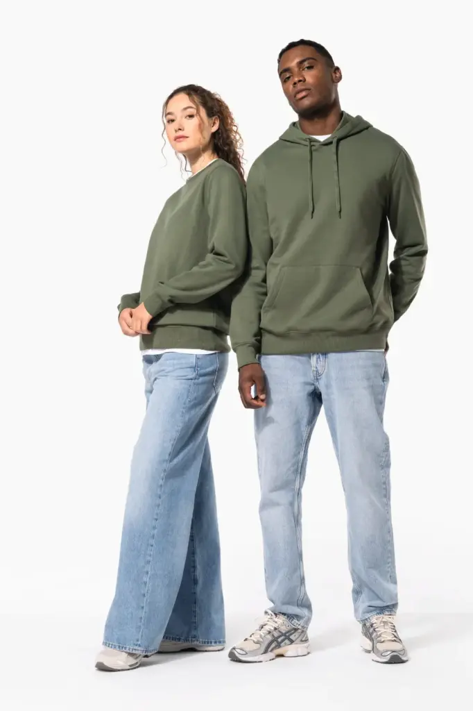 Gerecyclede uniseks sweater met ronde hals — productfoto 24