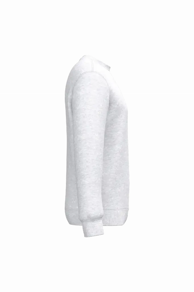 Gerecyclede uniseks sweater met ronde hals, ash heather — productfoto 32