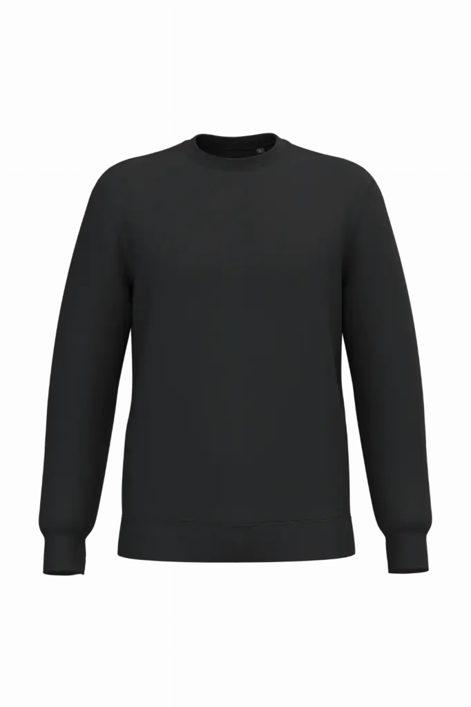 Gerecyclede uniseks sweater met ronde hals, black — productfoto 36