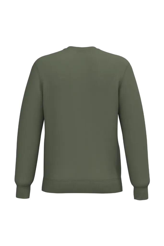 Gerecyclede uniseks sweater met ronde hals, caper green — productfoto 40
