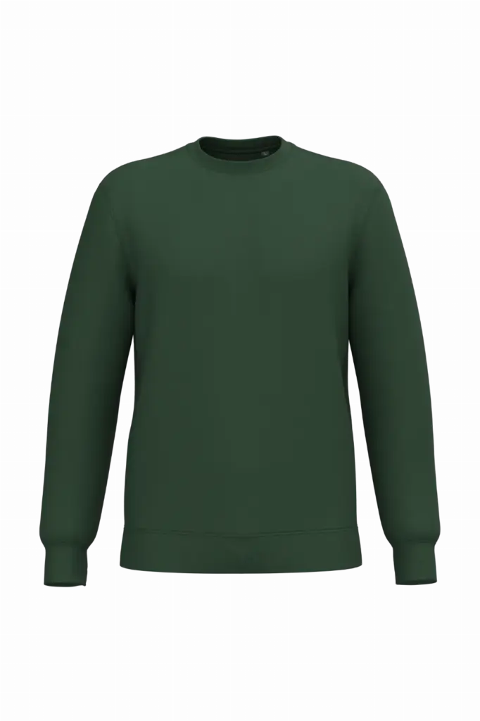 Gerecyclede uniseks sweater met ronde hals, forest green — productfoto 45