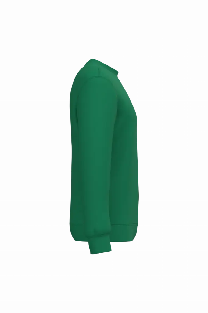 Gerecyclede uniseks sweater met ronde hals, kelly green — productfoto 47