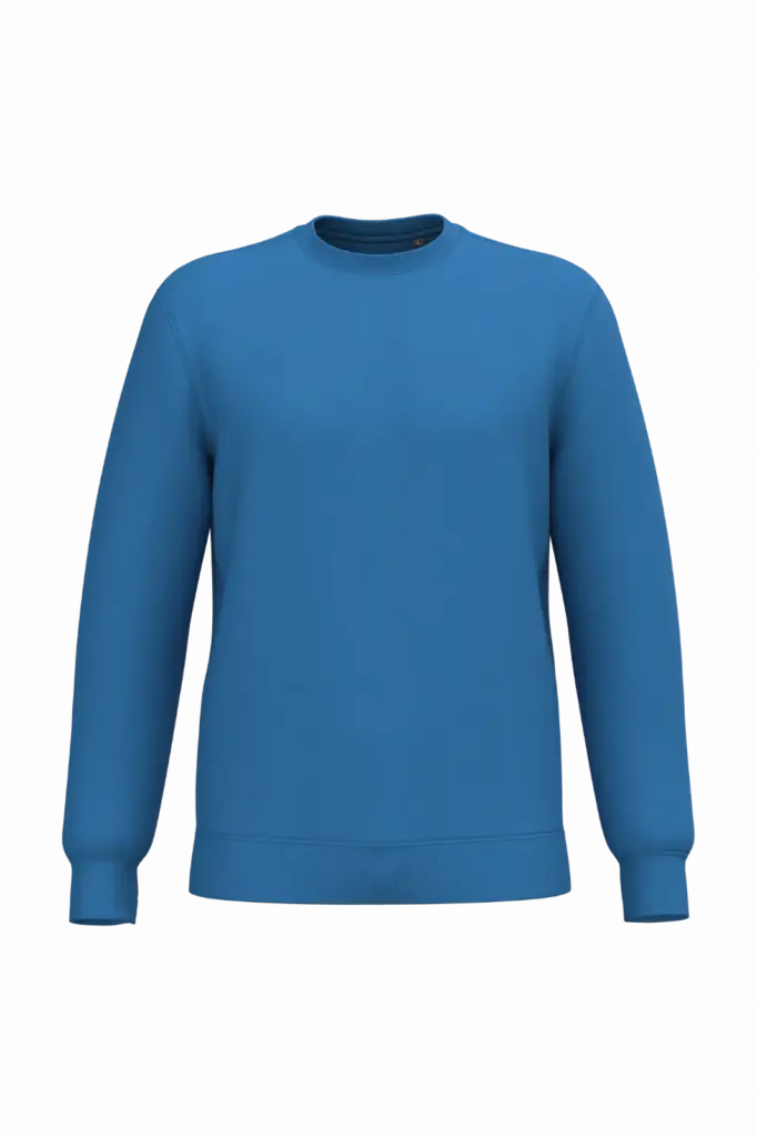 Gerecyclede uniseks sweater met ronde hals, light royal blue — productfoto 51