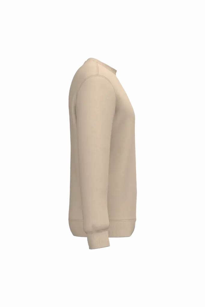 Gerecyclede uniseks sweater met ronde hals, light sand — productfoto 53