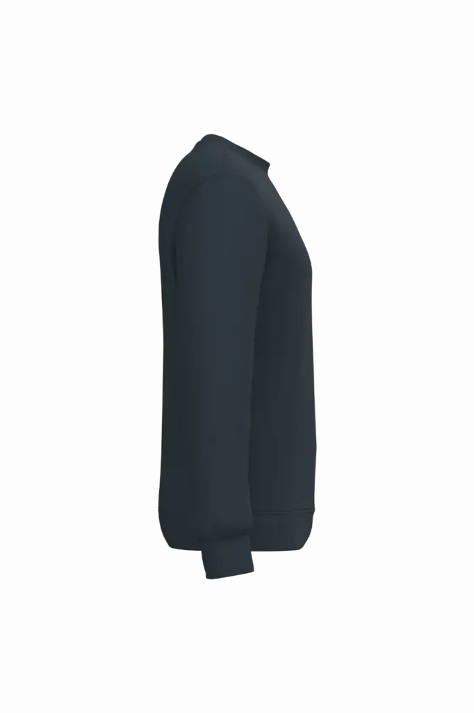Gerecyclede uniseks sweater met ronde hals, navy — productfoto 56