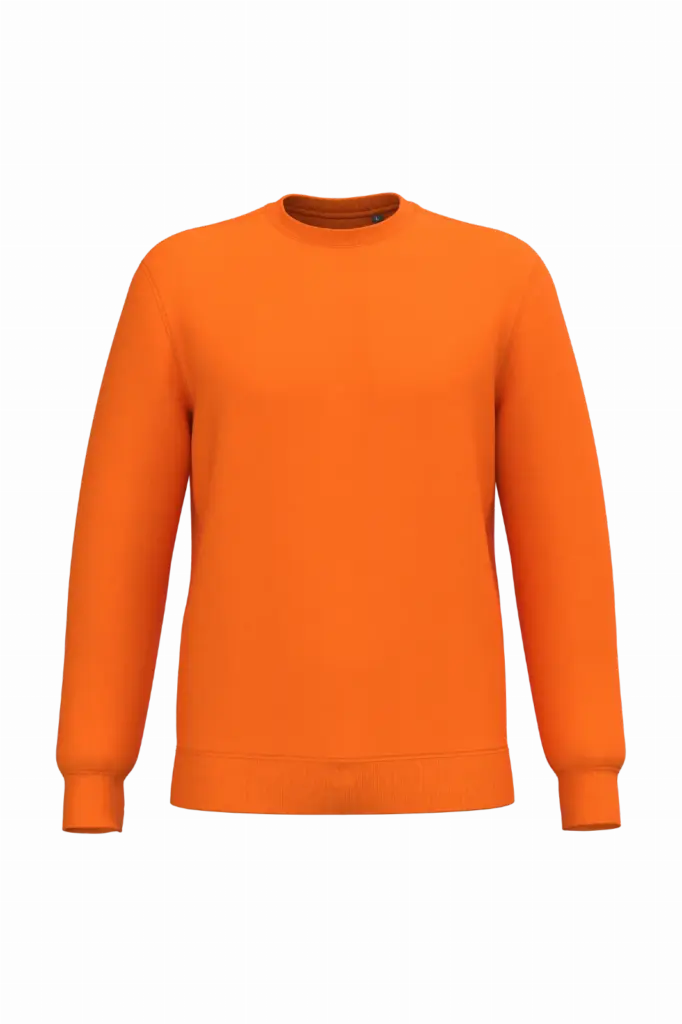 Gerecyclede uniseks sweater met ronde hals, orange — productfoto 60