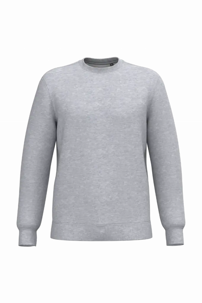 Gerecyclede uniseks sweater met ronde hals, oxford grey — productfoto 63