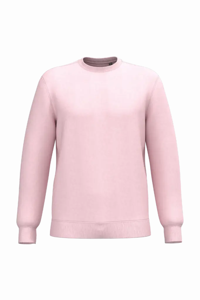 Gerecyclede uniseks sweater met ronde hals, pale pink — productfoto 66