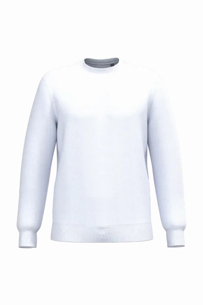 Gerecyclede uniseks sweater met ronde hals, white — productfoto 78