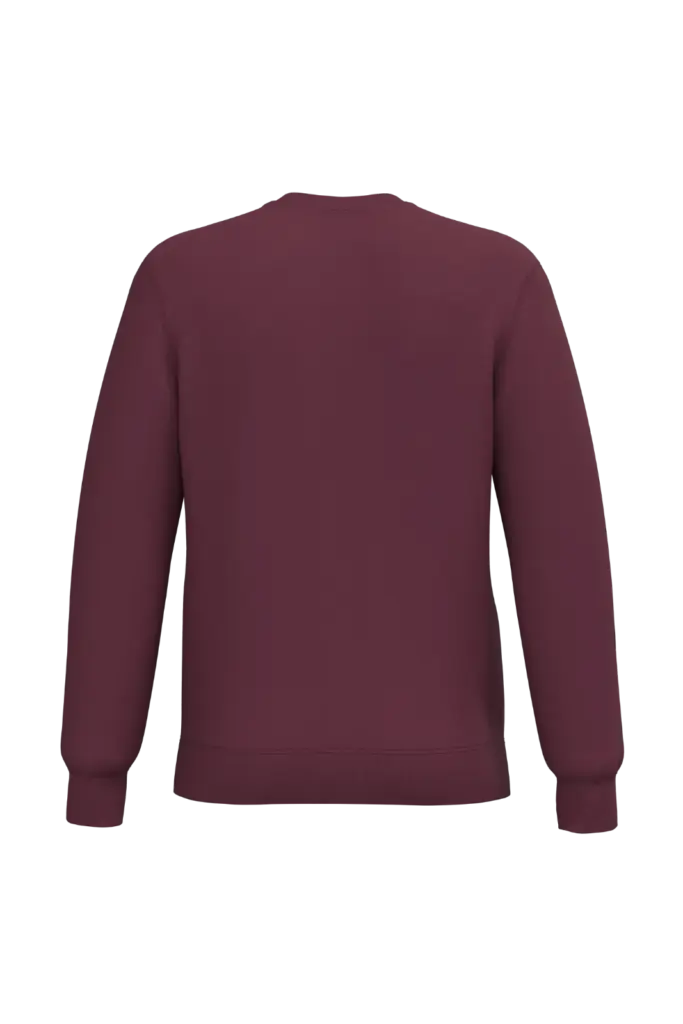 Gerecyclede uniseks sweater met ronde hals, wine — productfoto 82