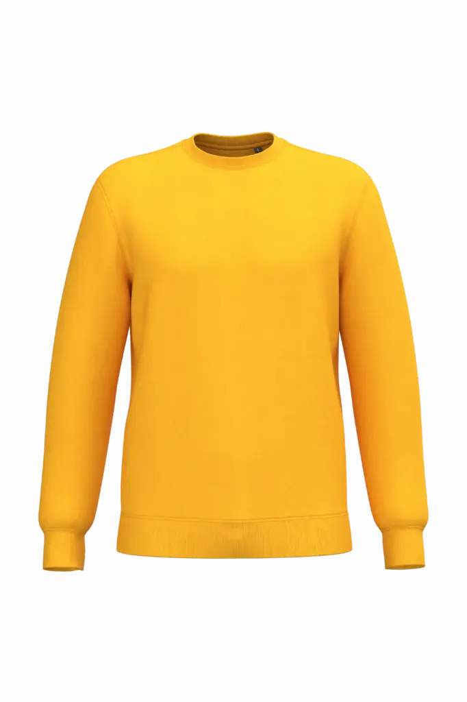 Gerecyclede uniseks sweater met ronde hals, yellow — productfoto 84