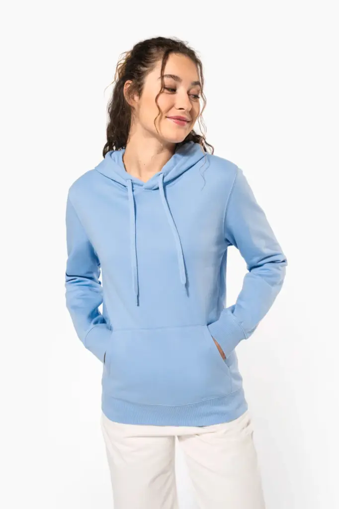 Gerecyclede uniseks sweater met capuchon — productfoto 2
