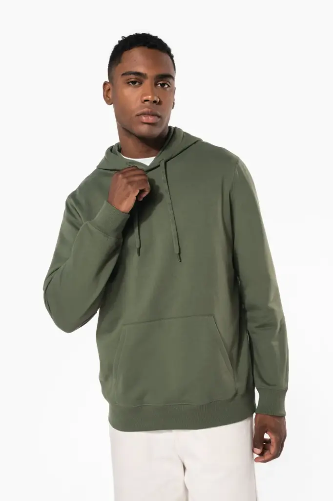 Gerecyclede uniseks sweater met capuchon — productfoto 4