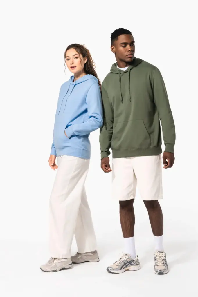 Gerecyclede uniseks sweater met capuchon — productfoto 9