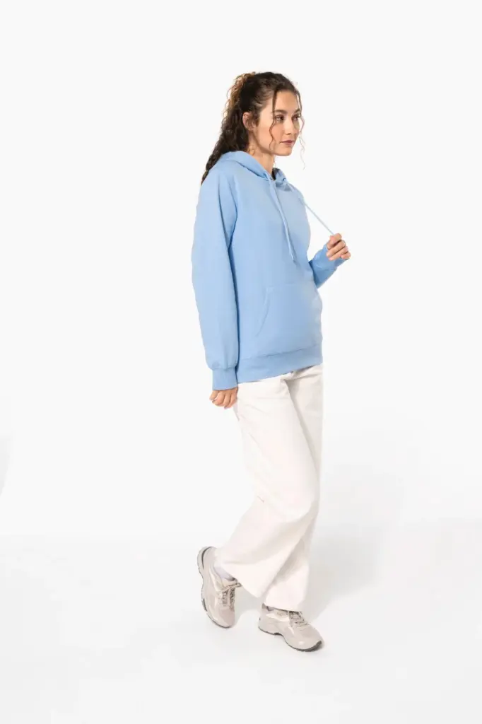 Gerecyclede uniseks sweater met capuchon — productfoto 13