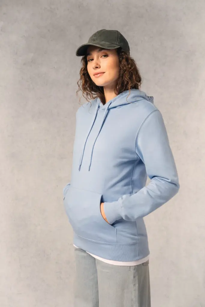 Gerecyclede uniseks sweater met capuchon — productfoto 19