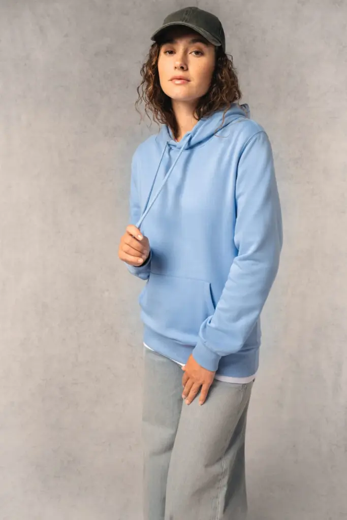 Gerecyclede uniseks sweater met capuchon — productfoto 20