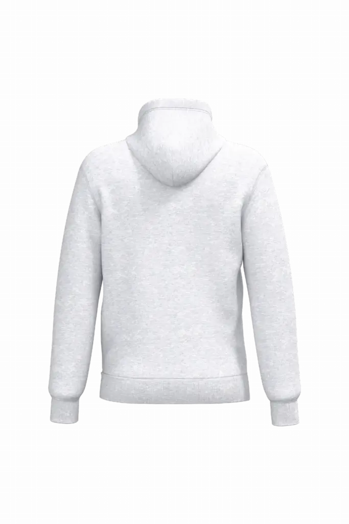 Gerecyclede uniseks sweater met capuchon, ash heather — productfoto 23