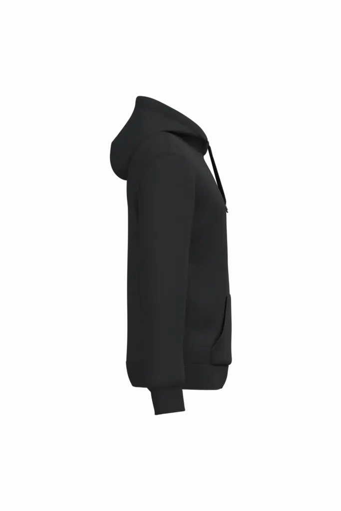 Gerecyclede uniseks sweater met capuchon, black — productfoto 24