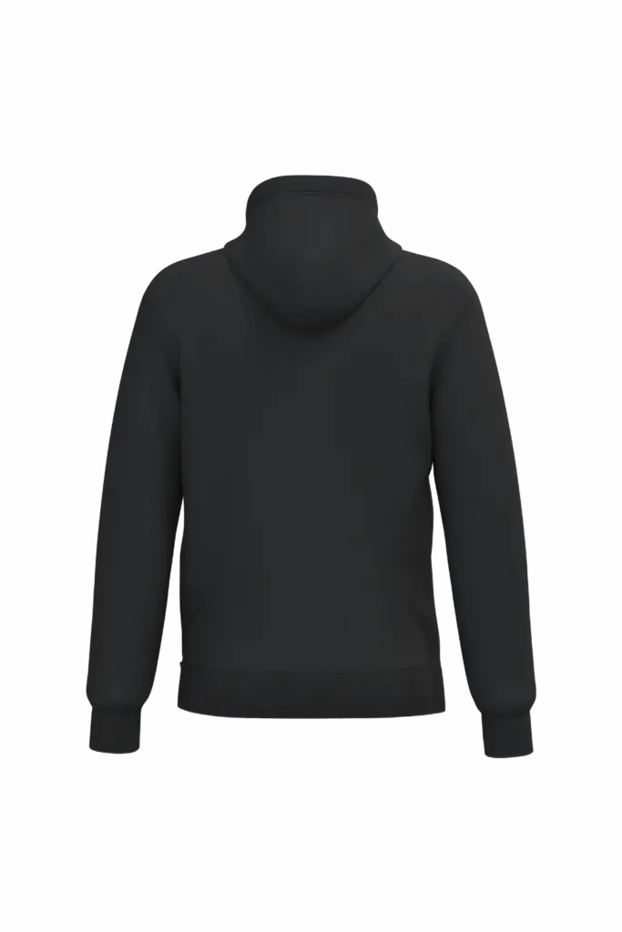 Gerecyclede uniseks sweater met capuchon, black — productfoto 26
