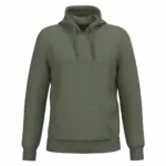 Gerecyclede uniseks sweater met capuchon, caper green — productfoto 28