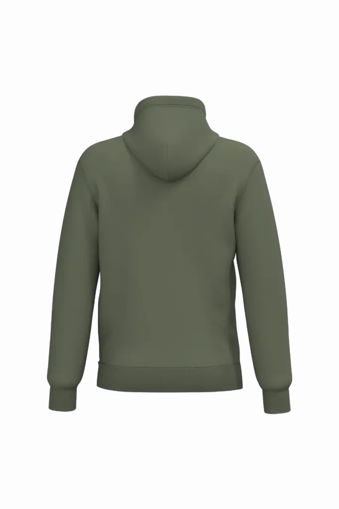 Gerecyclede uniseks sweater met capuchon, caper green — productfoto 29