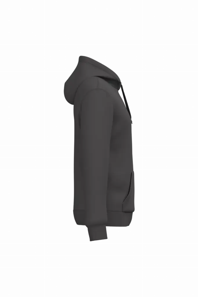 Gerecyclede uniseks sweater met capuchon, dark grey — productfoto 30