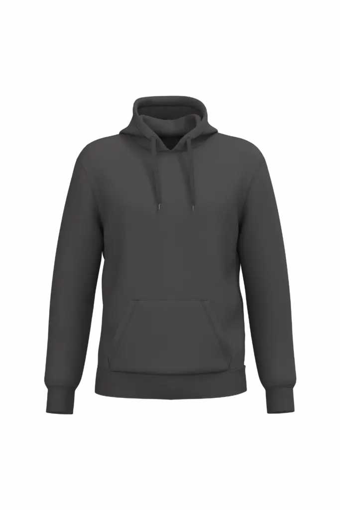 Gerecyclede uniseks sweater met capuchon, dark grey — productfoto 31