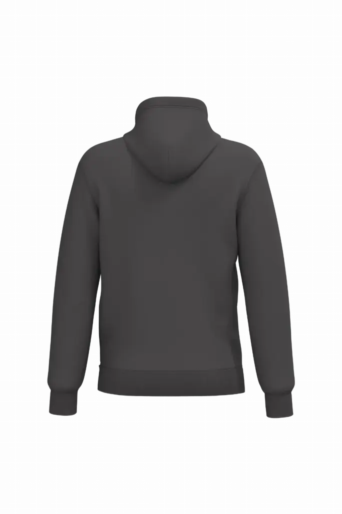 Gerecyclede uniseks sweater met capuchon, dark grey — productfoto 32