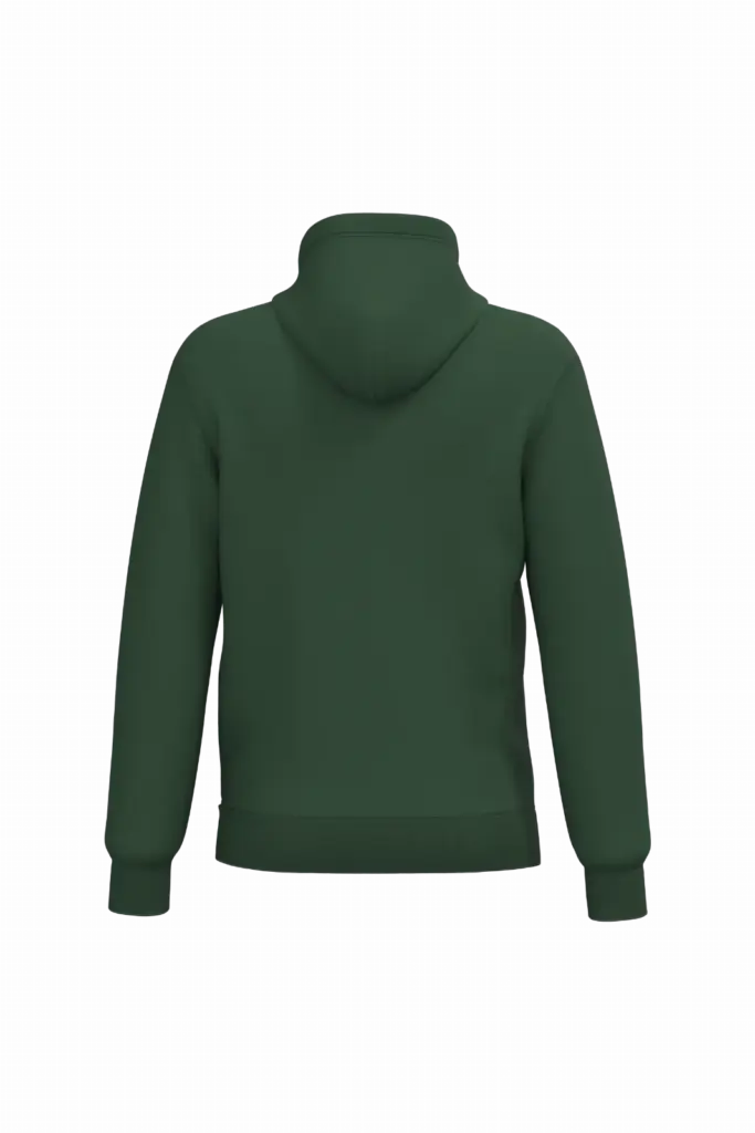 Gerecyclede uniseks sweater met capuchon, forest green — productfoto 35