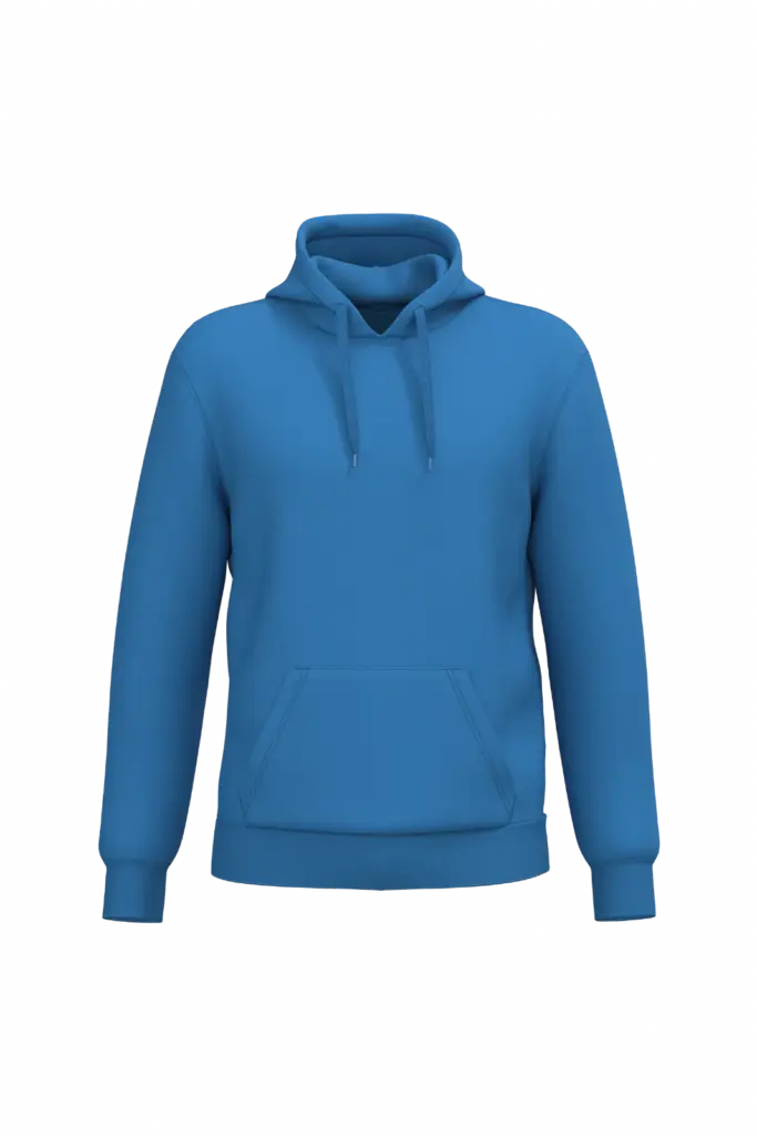 Gerecyclede uniseks sweater met capuchon, light royal blue — productfoto 40