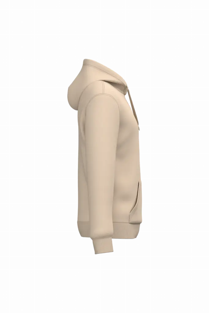 Gerecyclede uniseks sweater met capuchon, light sand — productfoto 42