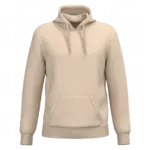 Gerecyclede uniseks sweater met capuchon, light sand — productfoto 43