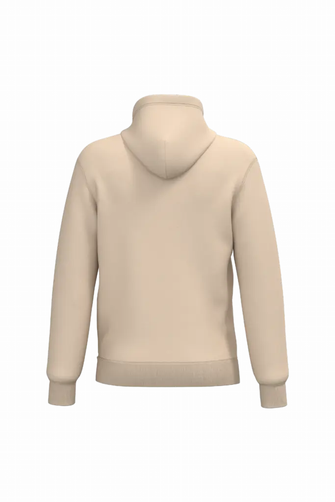 Gerecyclede uniseks sweater met capuchon, light sand — productfoto 44