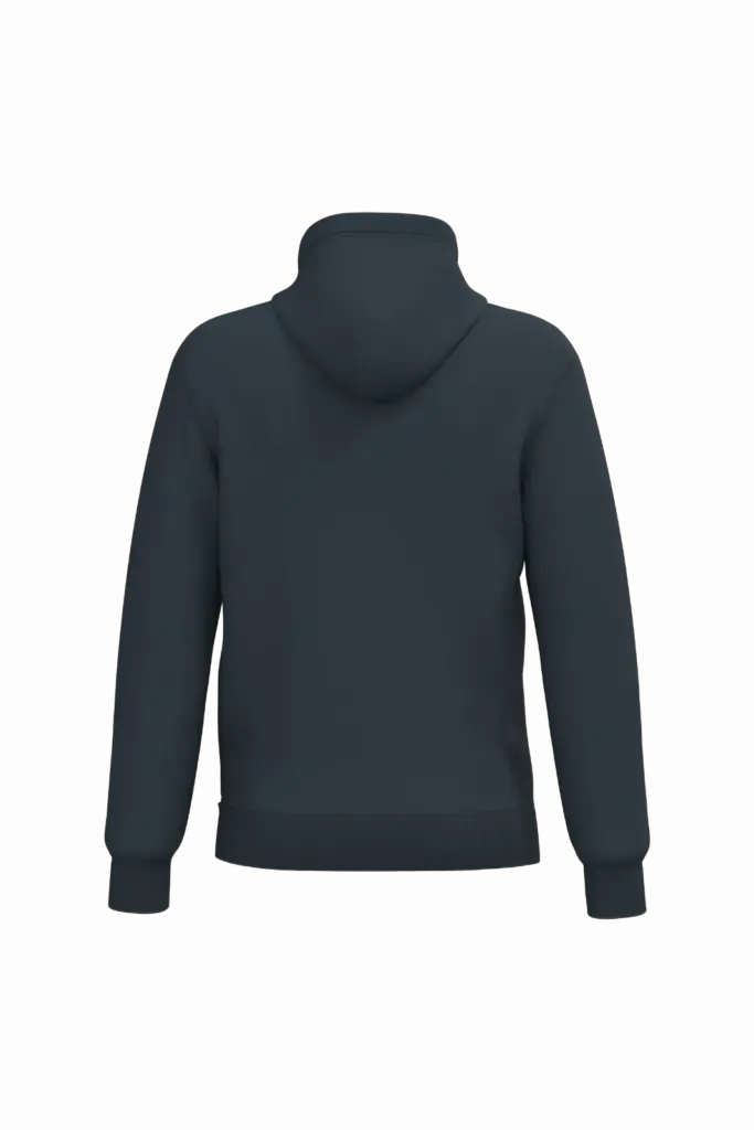 Gerecyclede uniseks sweater met capuchon, navy — productfoto 47