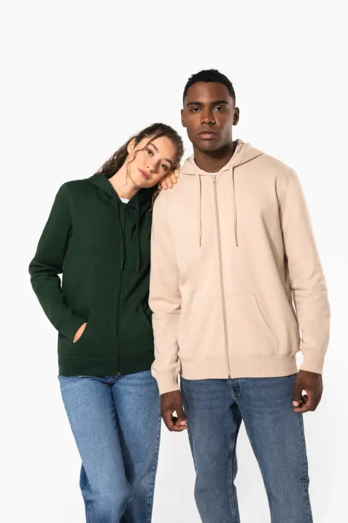 K4042-17_2026 - Hidalgo Gerecyclede uniseks sweater met rits en capuchon