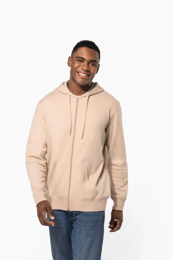 K4042-4_2026 - Hidalgo Gerecyclede uniseks sweater met rits en capuchon — productfoto 2