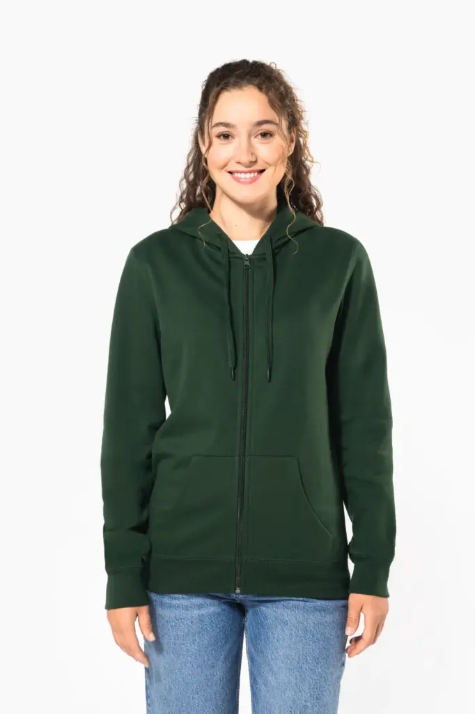 K4042-11_2026 - Hidalgo Gerecyclede uniseks sweater met rits en capuchon — productfoto 7