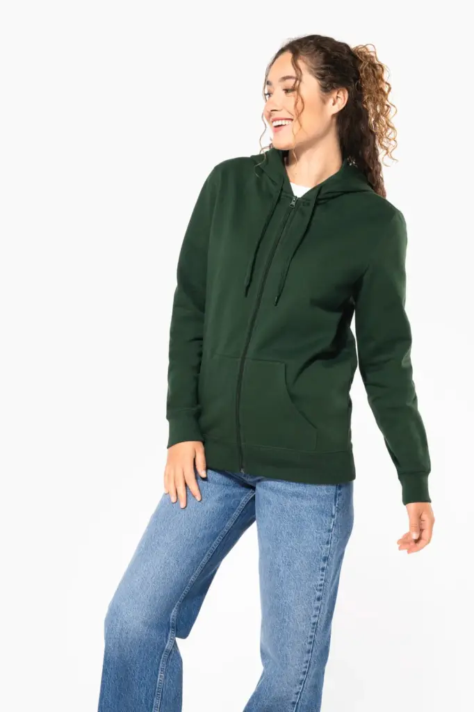 K4042-10_2026 - Hidalgo Gerecyclede uniseks sweater met rits en capuchon — productfoto 9