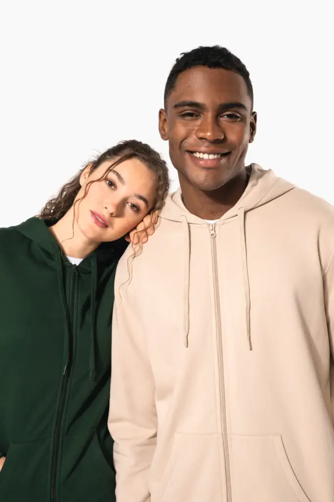 K4042-16_2026 - Hidalgo Gerecyclede uniseks sweater met rits en capuchon — productfoto 10