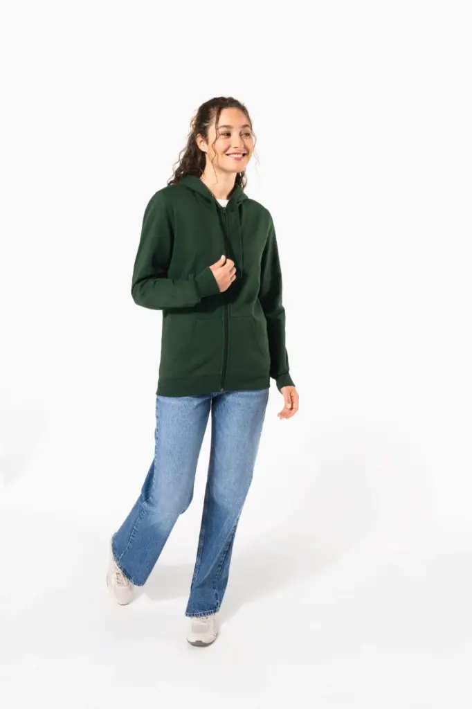 K4042-9_2026 - Hidalgo Gerecyclede uniseks sweater met rits en capuchon — productfoto 14