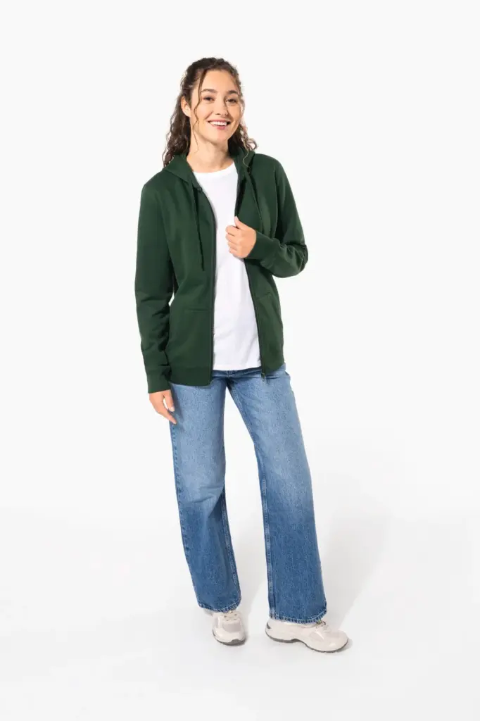 K4042-12_2026 - Hidalgo Gerecyclede uniseks sweater met rits en capuchon — productfoto 15