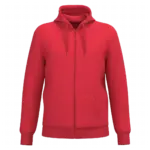 PS_K4042_RED - Hidalgo Gerecyclede uniseks sweater met rits en capuchon — productfoto 41